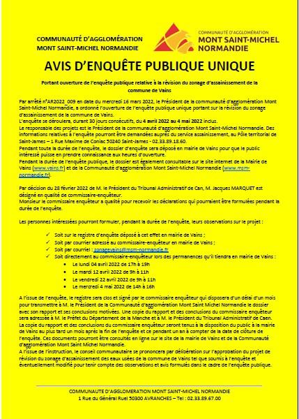 Avis d enquete publique