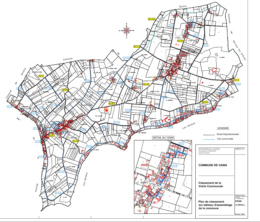 Plan des rues de vains